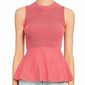 Theory ribbed peplum top XSP